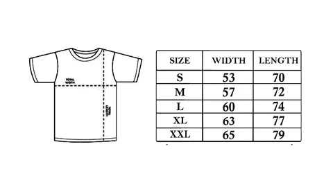 size chart tshirt